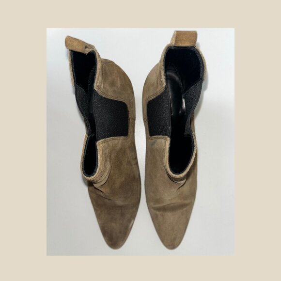 Designer IRO Yvette Suede Ankle Boots – Khaki, Size EU 39 / US 8 - Picture 8 of 11